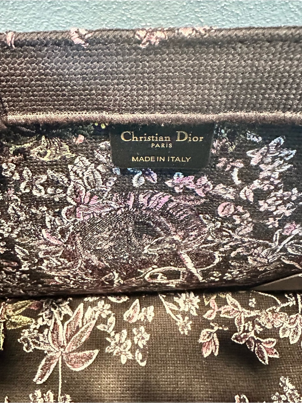 INSPIRED Black Floral Embroidered Logo Book Tote - Picture 8 of 12